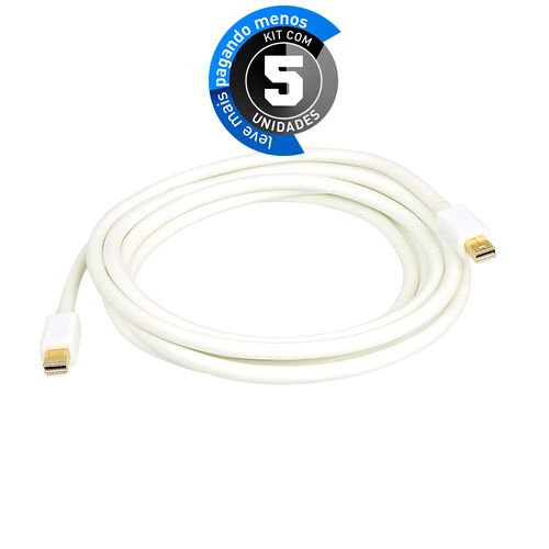 Kit com 5 Cabo Adaptador Mini Displayport x Mini Displayport 5m