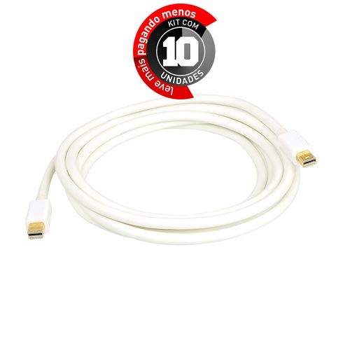 Kit com 10 Cabo Adaptador Mini Displayport x Mini Displayport 5m