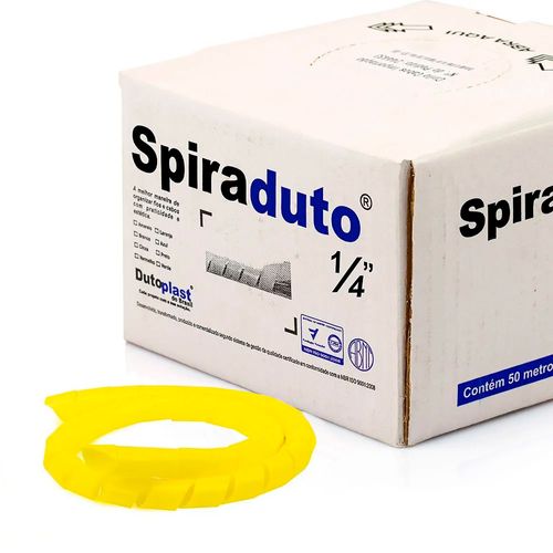 Organizador de Fios e Cabos Espiral 1/4 Amarelo