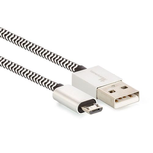 Cabo Micro USB para USB Revestido com Tecido Trançado em Nylon