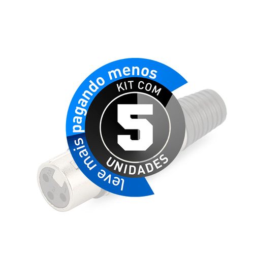Kit com 5 Plug Kanon Fêmea - Preto