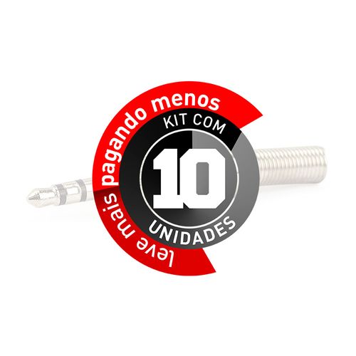 Kit com 10 Plug P2 Metal - Estéreo