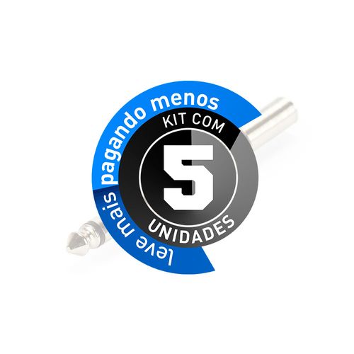 Kit com 5 Plug P10 - Niquelado - Estéreo