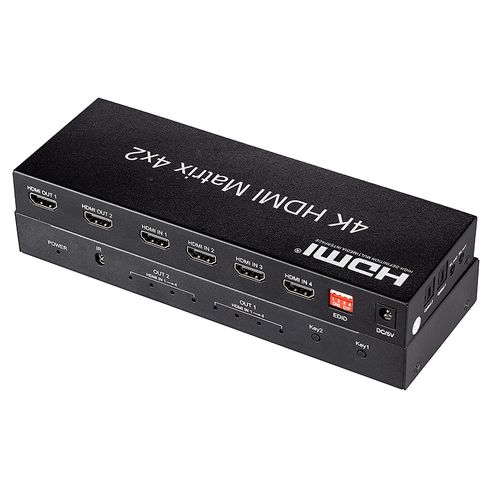 Switch HDMI 4x2 com Controle 2K, 4K, 3D e Full HD