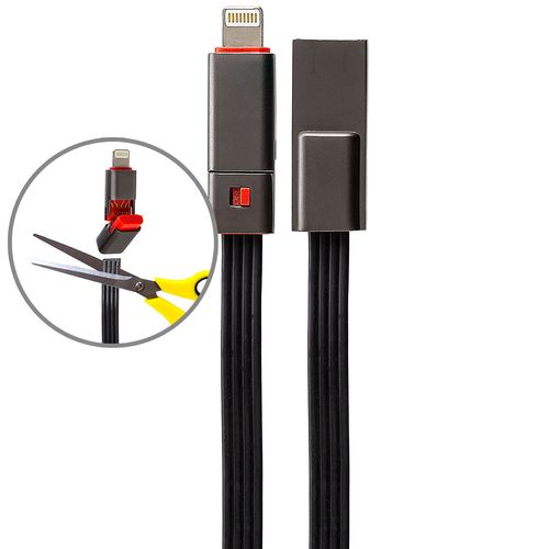 Cabo USB Lightning, Flat, Silicone - Ponta Reparável