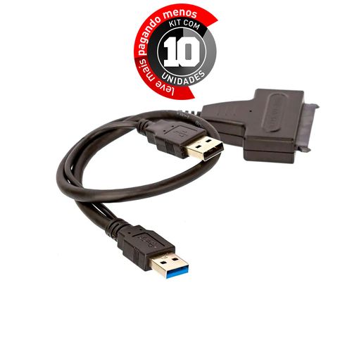 Kit com 10 Cabos Adaptador para Sata (2.5/3.5) e CdRom USB 3.0