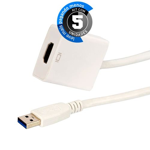 Kit com 5 Adaptadores USB para HDMI