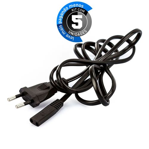 Kit com 5 Cabo para Barbeador Modelo Tipo 8 110/220V