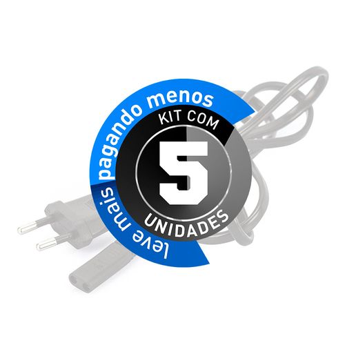 Kit com 5 Cabo para Barbeador Modelo Tipo 8 110/220V