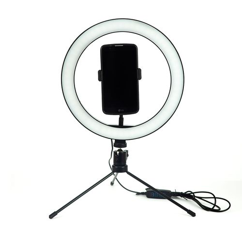 Ring Led Light com Tripé e Suporte para Celular 10 polegadas