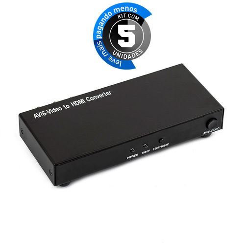 Kit 5 Conversores de Vídeo AV para HDMI - Auto Scaler