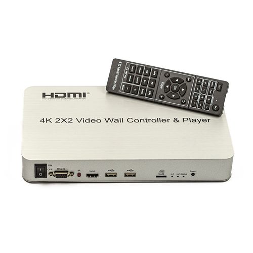 Vídeo Wall Controlador 2X2, 4K, 4 Telas, USB, HDMI