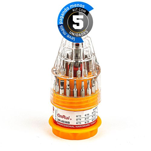 Kit 5 Jogo de Chave de Precisão, 31 Peças - TE-6036A