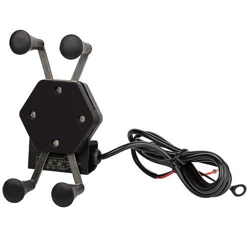 Suporte Com Carregador Usb Para Celular Gps Moto Universal