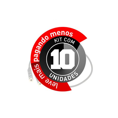 Kit com 10 Cabos Adaptador P2 para Microfone e Fone de Ouvido