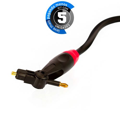 Kit com 5 Cabos Óptico TOSLINK (Plug e Mini Plug)