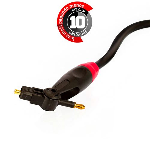 Kit com 10 Cabos Óptico TOSLINK (Plug e Mini Plug)
