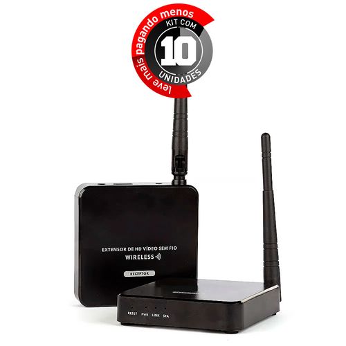 Kit 10 Extensor Adaptador HDMI sem Fio Wireless - 1080p