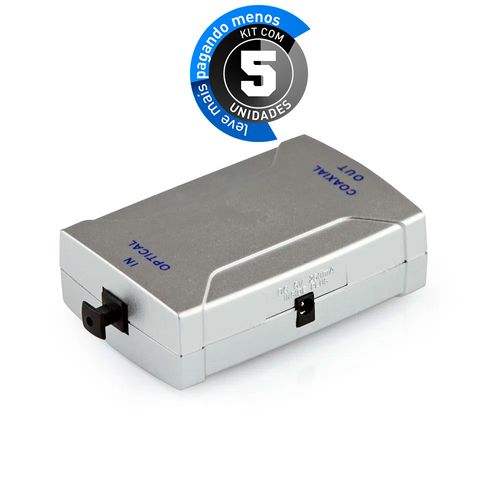Kit 5 Conversor Óptico para Coaxial