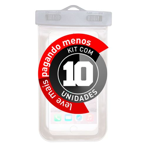 Kit 10 Capinha a Prova D'agua para Celular Universal