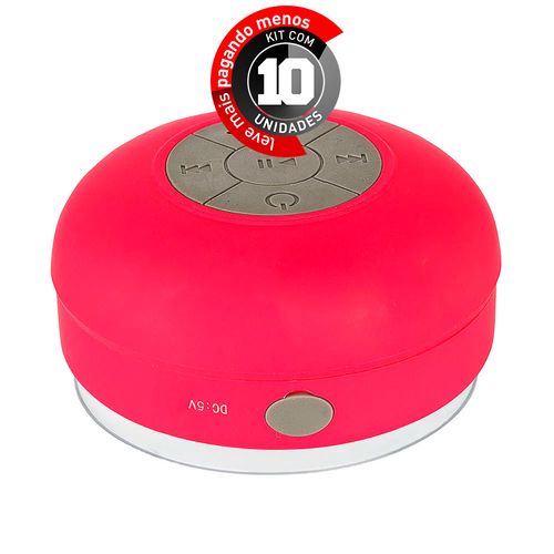 Kit 10 Caixa de Som Bluetooh Resistente a Água - BTS-06, Rosa