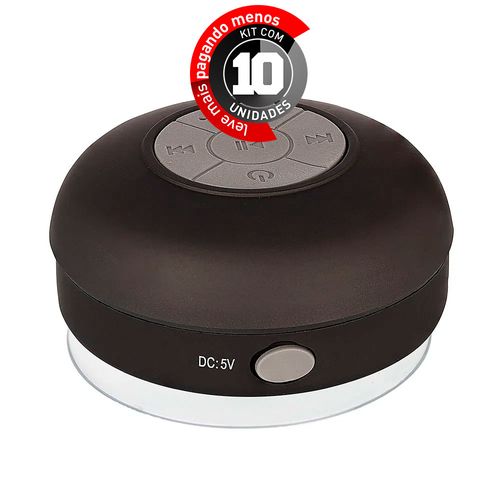 Kit 10 Caixa de Som Bluetooh Resistente a Água - BTS-06, Preto