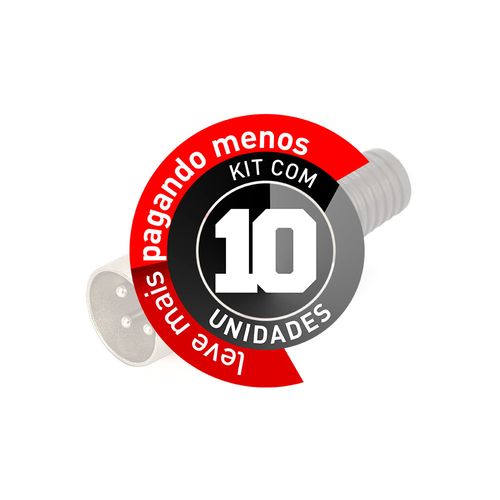Kit 10 Plug Kanon Macho - Vermelho