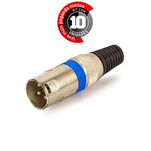 Kit 10 Plug Kanon Macho - Azul