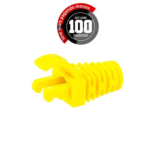 Kit 100 Capa Protetora para Cabo de Rede RJ45 - Amarelo