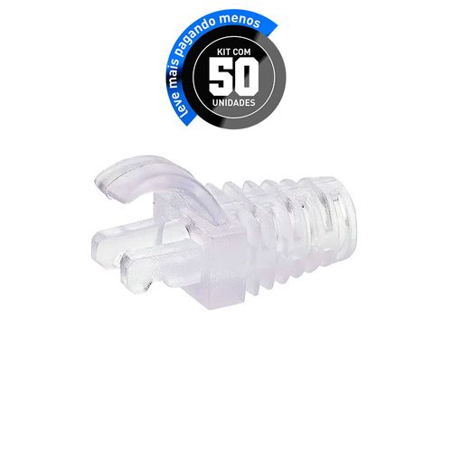 Kit 50 Capa Protetora para Cabo de Rede RJ45 - Transparente