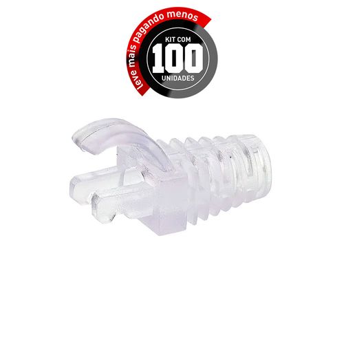 Kit 100 Capa Protetora para Cabo de Rede RJ45 - Transparente