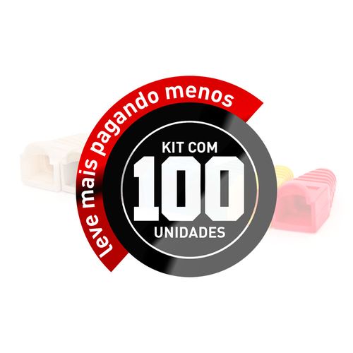 Kit com 100 Capa Protetora de Rj45 Preto