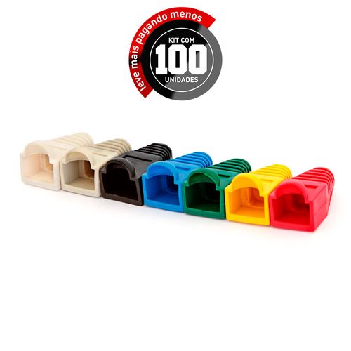 Kit com 100 Capa Protetora de Rj45 Vermelho
