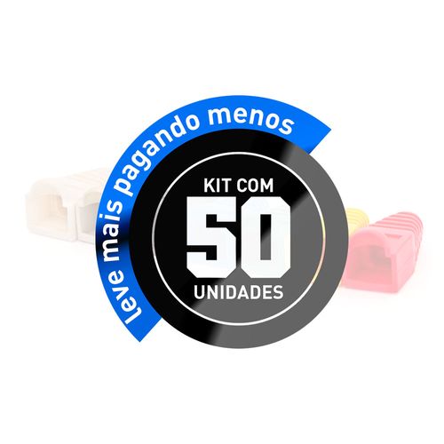 Kit com 50 Capa Protetora de Rj45 Vermelho