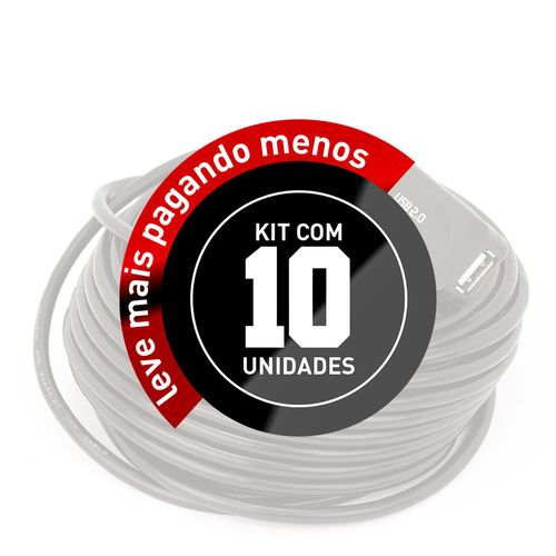 Kit com 10 Cabos Extensor Amplificado USB 2.0 10 metros