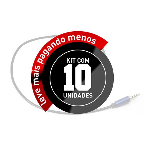 Kit 10 Extensão Fone e Microfone P3 Profissional 1 metro