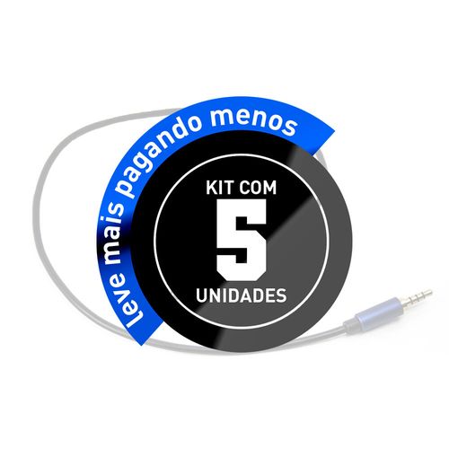 Kit 5 Extensão Fone e Microfone P3 Profissional 5 metros