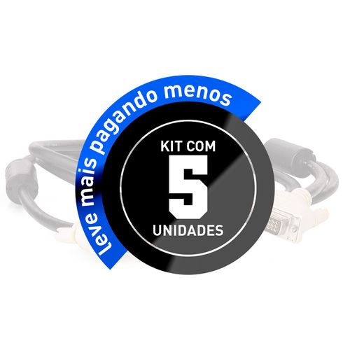 Kit com 5 Cabo DVI - Modelo DVI-D Single Link 1,5 m