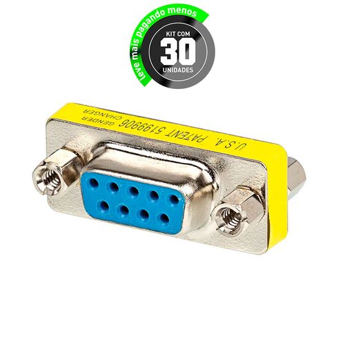 Kit com 30 Emenda DB9 Fêmea