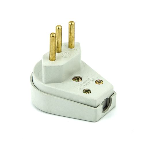 Plug Macho para Tomada Elétrica 10A de 90 graus