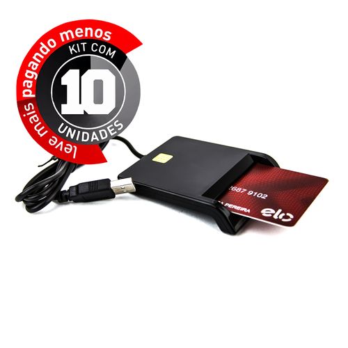 Kit com 10 Leitor de Cartão Inteligente, Certificado Digital
