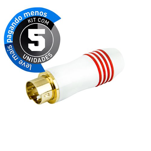 Kit 5 Plug Super Vídeo 4 Pinos - Profissional