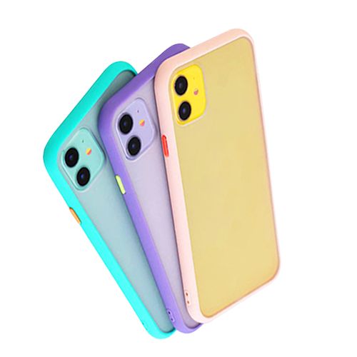 Capa IPhone 11 Pro  Acrílico Fosco + Botões e Laterais Coloridos