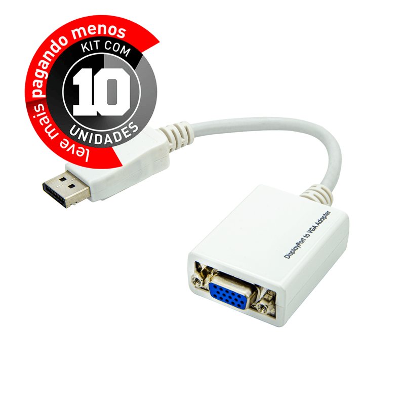 Cabo-Adaptador-Displayport-para-VGA-kit-com-10