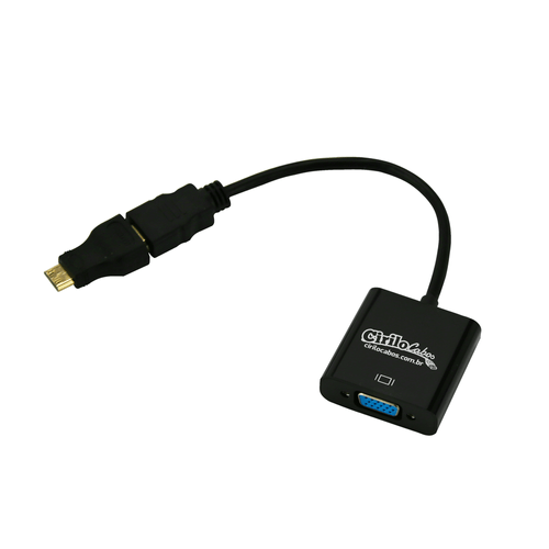 kit Cabo Conversor HDMI para VGA + Adaptador