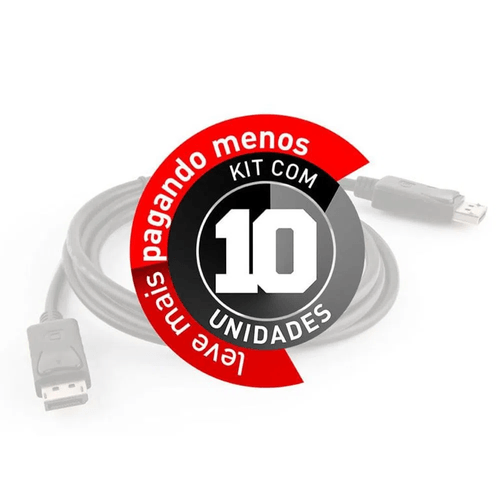 Kit 10 Cabos DisplayPort 10 metros