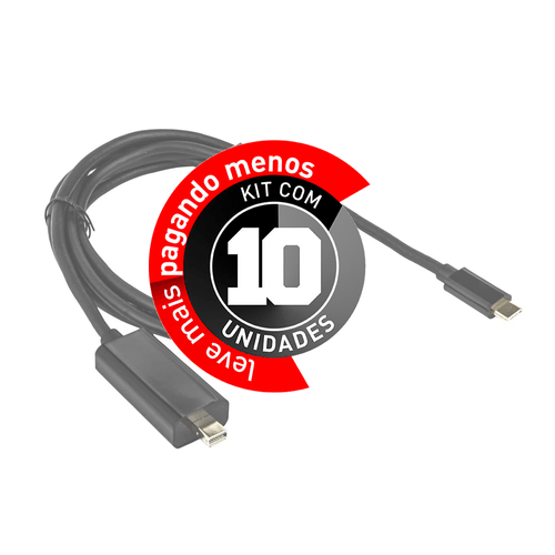 kit com 10 Cabo USB-C Para Mini DisplayPort