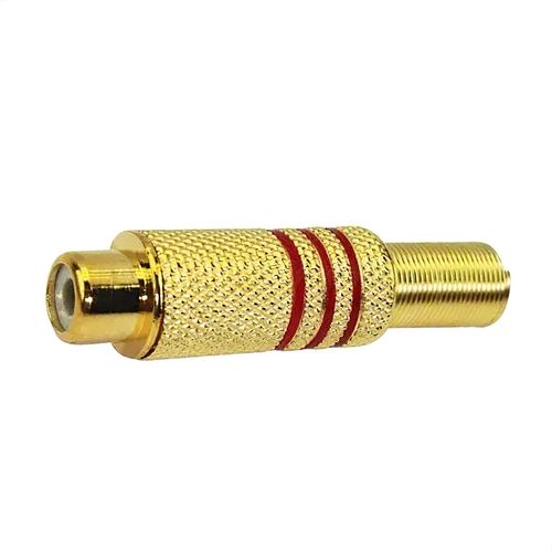 Plug Jack RCA Fêmea 6mm Dourado