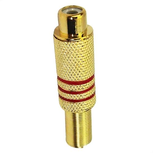 Plug Jack RCA Fêmea 6mm Dourado
