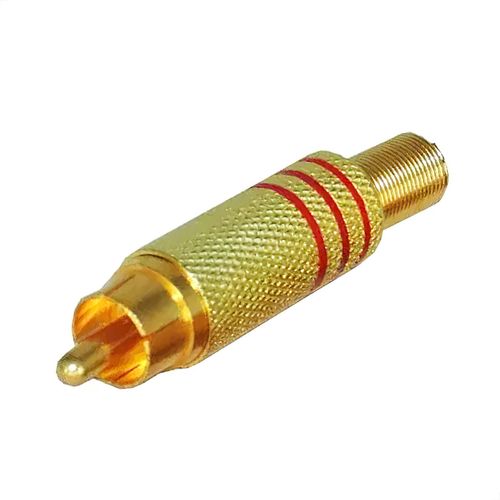 Plug RCA Macho 6mm Dourado